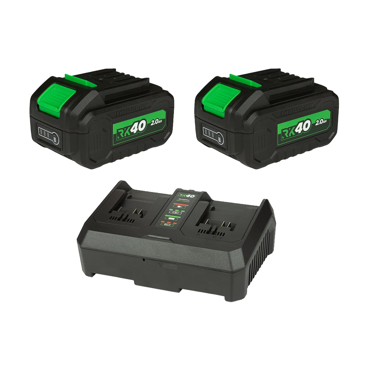 Rikä RK40 2x 2.0Ah Battery & Dual Fast Charger Kit